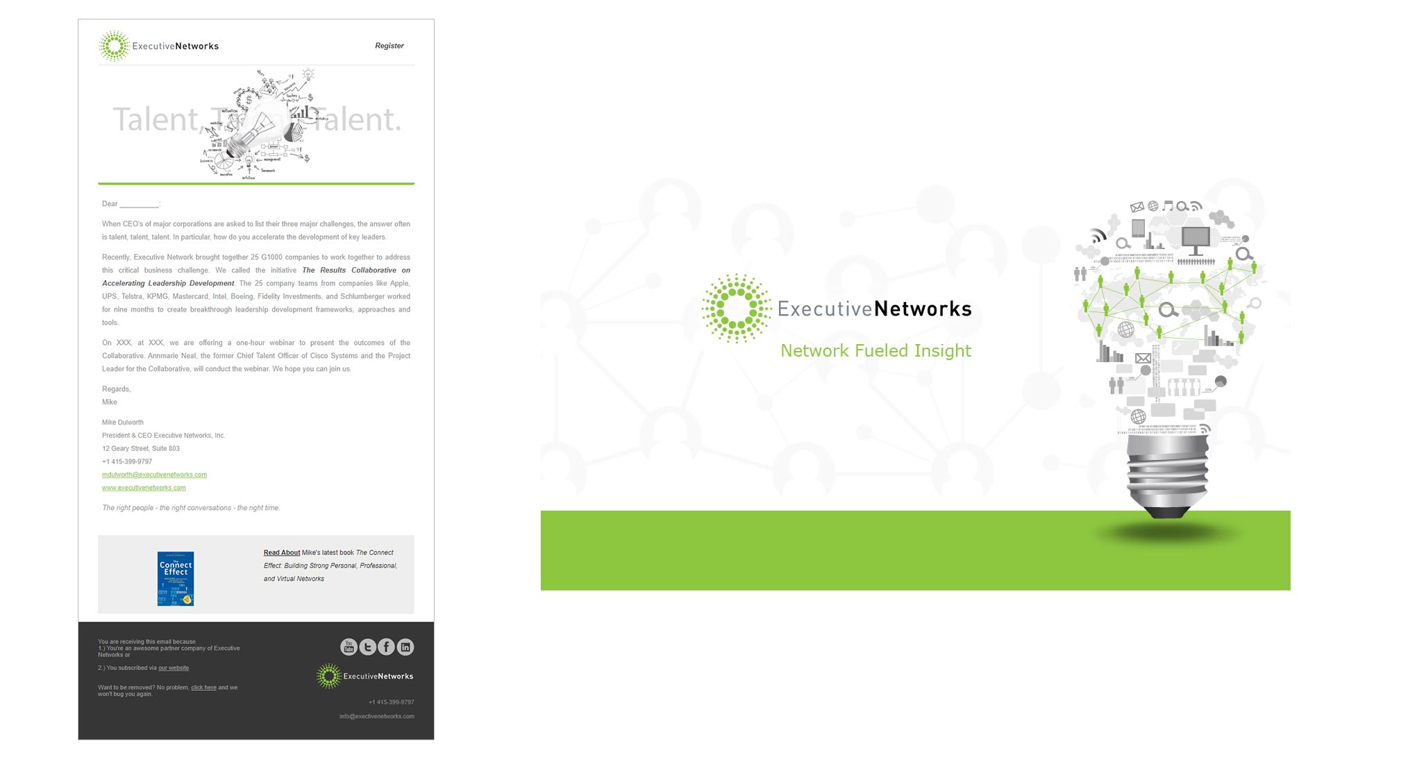 Executive Networks custom brand email design and devlopment