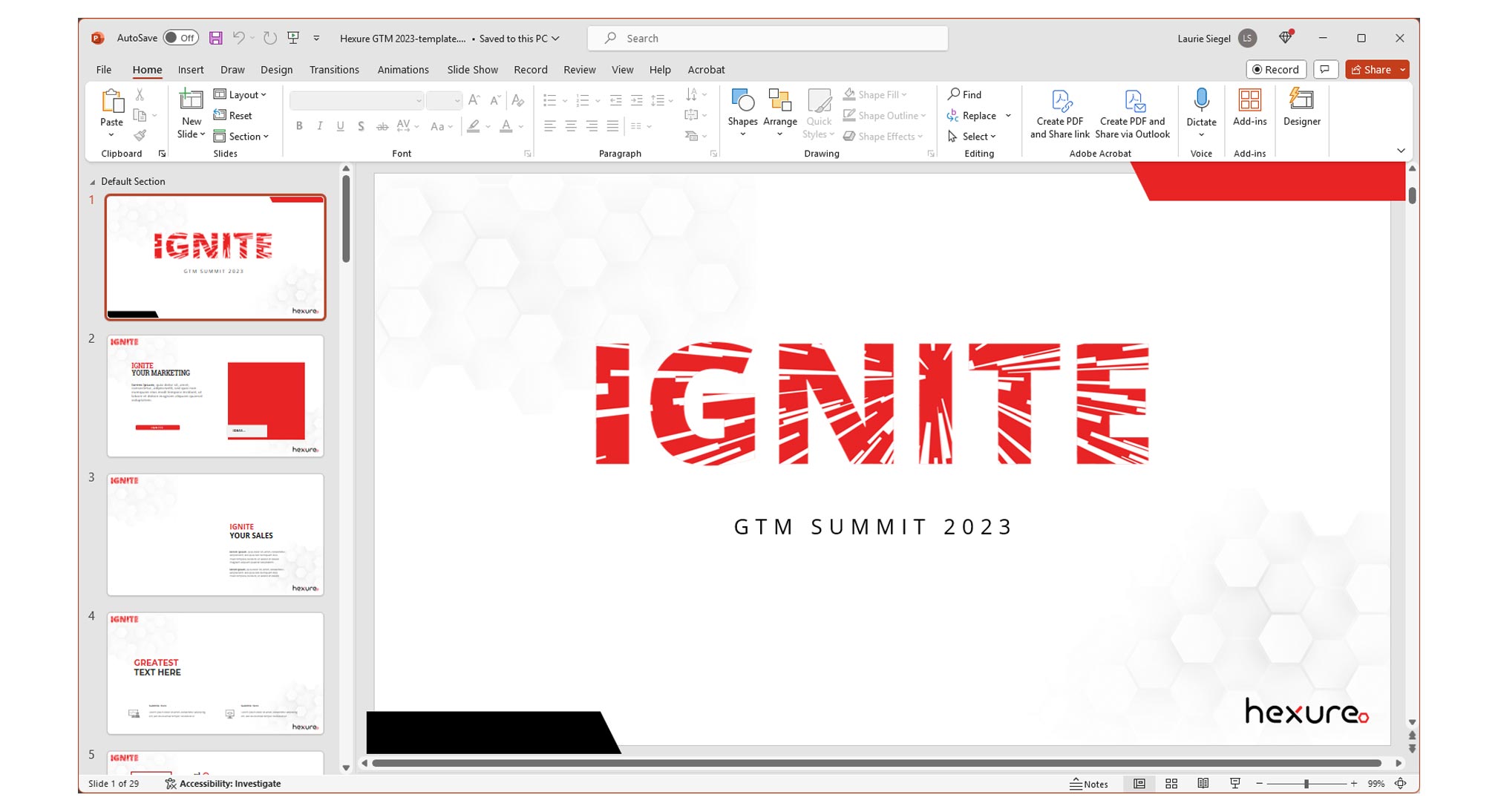 IGNITE Event logo and presentation template