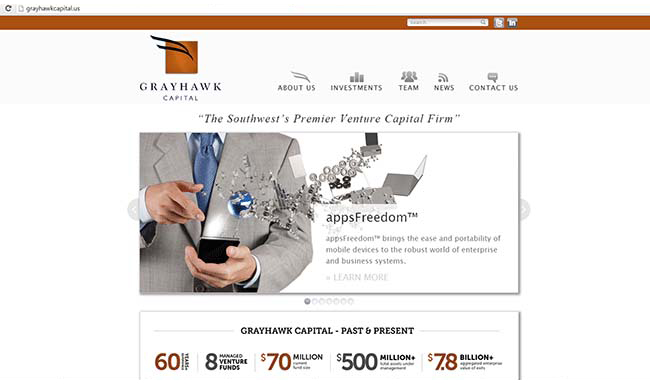 Grayhawk Capital Ventures Website design and development