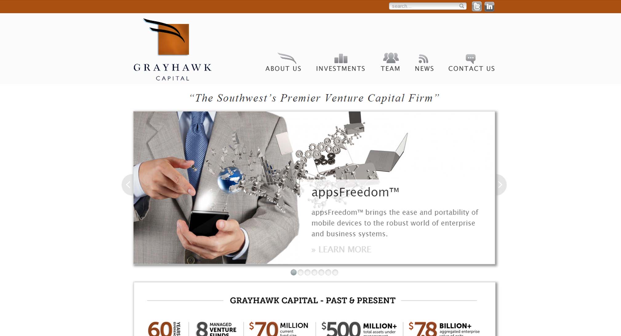 Grayhawk Capital Ventures design and development home page