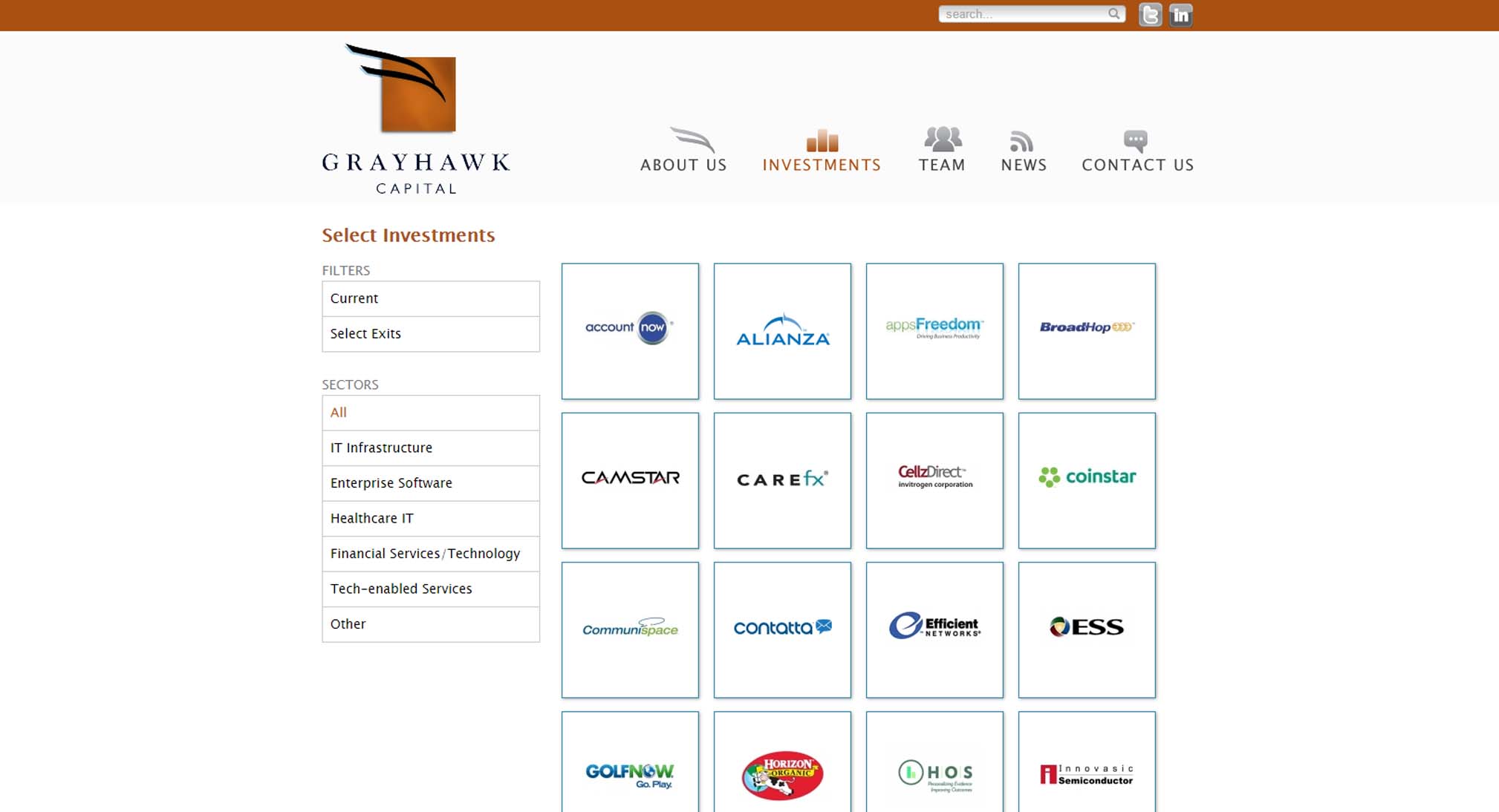Grayhawk Capital Ventures website design and development
