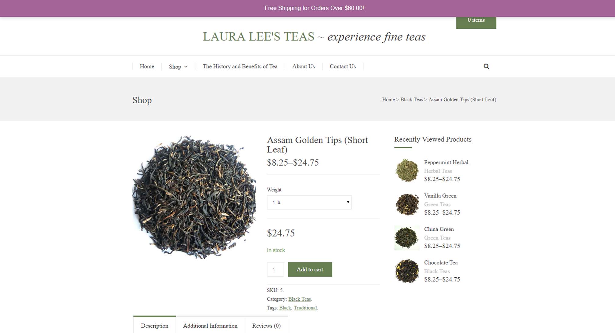 Laura Lees Teas eCommerce website design and development inner page and images