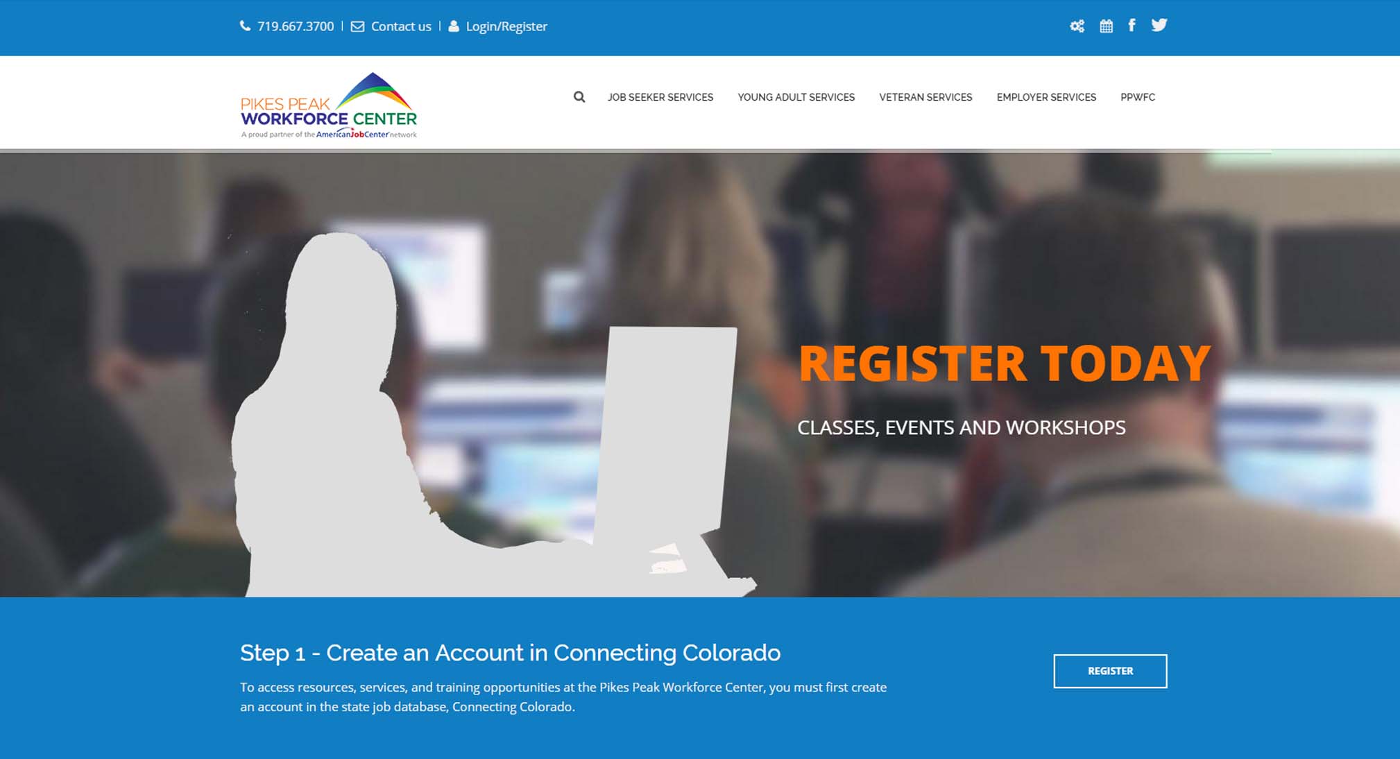 Pikes Peak Workforce Center website design and development home page