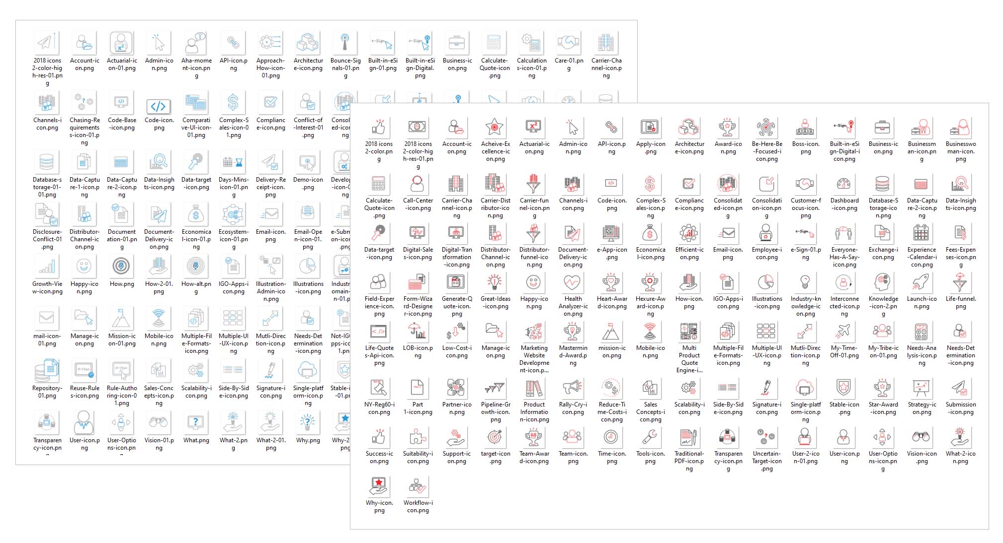 Custom icons created for Insurance Technologies & Hexure