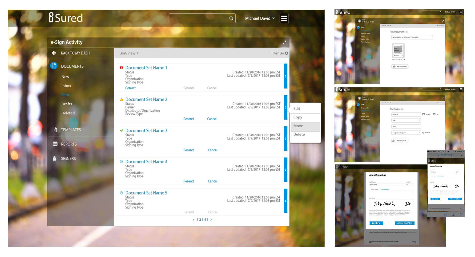 FireLight e-Signature process user interface design