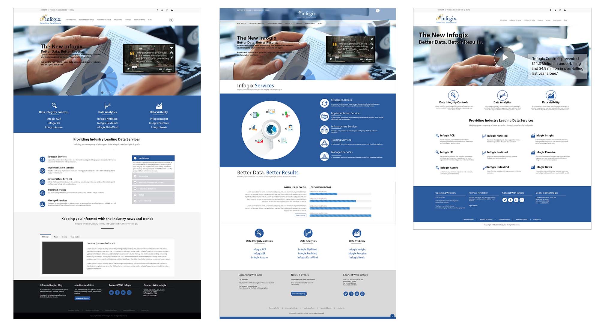 Infogix UI website design